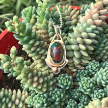 Load image into Gallery viewer, Black opal and gold necklace by b worsfold