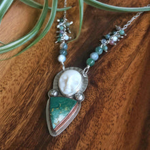 Load image into Gallery viewer, Serenity goddess with green turquoise and copper bezel