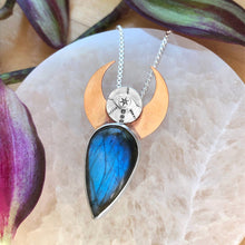 Load image into Gallery viewer, Copper moon and protective eye amulet
