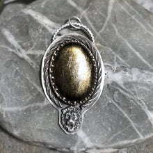 Load image into Gallery viewer, Golden Sheen Obsidian Gothic Lion Talisman Necklace