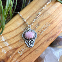 Load image into Gallery viewer, Pink opal triquetra talisman