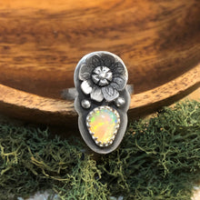 Load image into Gallery viewer, Opal Flower Ring (6)