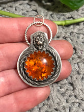 Load image into Gallery viewer, Amber Lion Pendant
