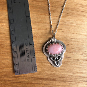 pink opal triquetra pendant