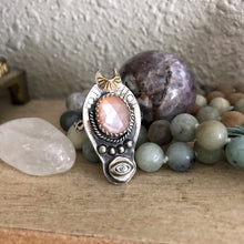 Load image into Gallery viewer, Peach Moonstone Talisman Ring
